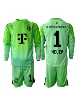 Billige Bayern Munich Manuel Neuer #1 Keeper Hjemmedraktsett Barn 2025-26 Langermet (+ Korte bukser)